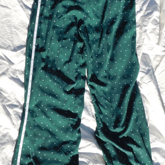 Blu Pepper pants women S, forest green/white polka dots, elastic pullon paperbag - Picture 8 of 13
